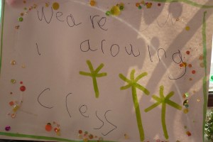 Lucia made this sign for our cress garden