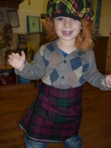 Here  is Alex enjoying danding to some Scottish band music during our week of celebrations for St. Andrews Day.