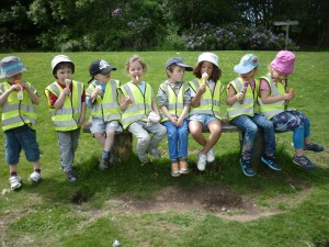 This was our summer trip. We had a barbeque and then as a special treat from Melanie Sood (Alex's mum) we had icecream.This is us with our icecreams that we ate on the way to the castle. It was a long walk to the castle but we all made it and actually found a secret short cut up a huge hill. We had fun imagining the olden days when people used to live in the castle and enjoyed looking at the dungeons!! WE ARE ALL EXCITED ABOUT STARTING SCHOOL NEXT MONTH!!