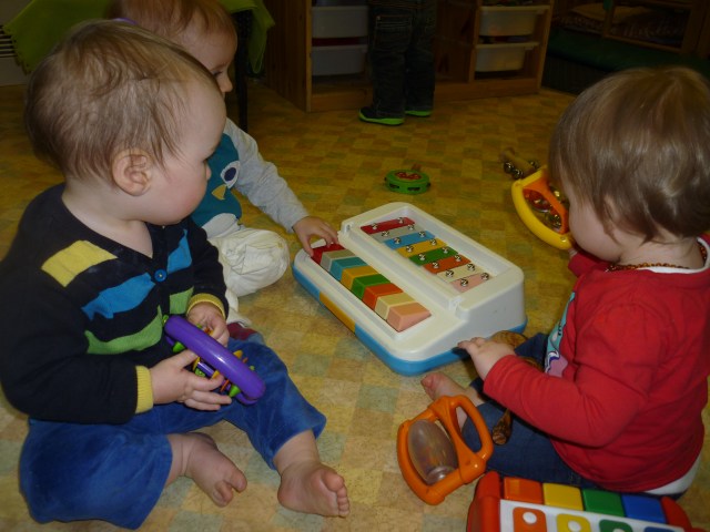 Here are some budding musicians enjoying making their own brand of music.