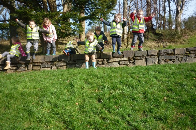 On Tuesday we packed a picnic and went here for the whole afternoon. There were 2 parks and a small beach. Things we liked best were the play diggers and the twirly spider web. We ate our picnic sitting looking over the loch and the photograph is when we all jumped of the wall. During this trip we were learning about good listening to help us look after ourselves and other people.