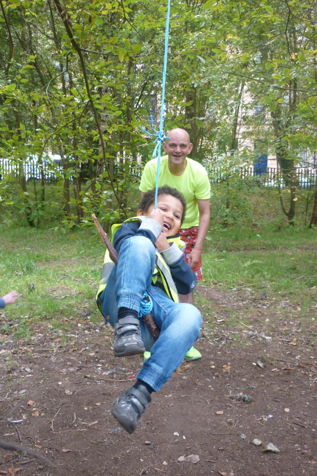 Again this is in the Children's Wood. We love to come over here and explore. We really really love this swing.